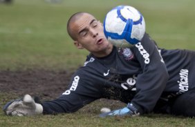 Julio Cesar durante o treino do Corinthians realizado esta manh no Parque So Jorge. O prximo jogo do time ser domingo, dia 16/05, no Olmpico, contra o Grmio, pela 2 rodada do Campeonato Brasileiro 2010; So Paulo, Brasil