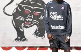 Jucilei durante o treino do Corinthians realizado esta manhã no Parque São Jorge. O próximo jogo do time será amanhã, domingo, dia 16/05, no Olímpico, contra o Grêmio, pela 2ª rodada do Campeonato Brasileiro 2010; São Paulo, Brasil
