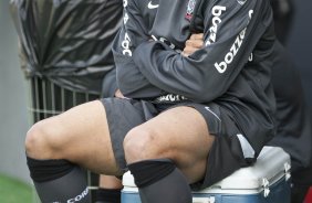 Roberto Carlos durante o treino do Corinthians realizado esta manhã no Parque São Jorge. O próximo jogo do time será amanhã, domingo, dia 16/05, no Olímpico, contra o Grêmio, pela 2ª rodada do Campeonato Brasileiro 2010; São Paulo, Brasil