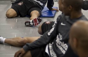 Dentinho durante o treino do Corinthians realizado esta manh no Parque So Jorge. O prximo jogo do time ser domingo, dia 23/05, no Pacaembu, contra o Fluminense, pela 3 rodada do Campeonato Brasileiro 2010; So Paulo, Brasil