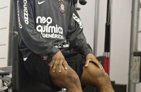 Elias durante o treino do Corinthians realizado esta manhã no Parque São Jorge. O próximo jogo do time será domingo, dia 23/05, no Pacaembu, contra o Fluminense, pela 3ª rodada do Campeonato Brasileiro 2010; São Paulo, Brasil