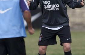 Marcelo Mattos durante o treino do Corinthians realizado esta manh no Parque So Jorge. O prximo jogo do time ser domingo, dia 23/05, no Pacaembu, contra o Fluminense, pela 3 rodada do Campeonato Brasileiro 2010; So Paulo, Brasil