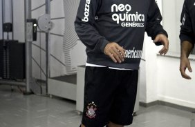 Ronaldo durante o treino do Corinthians realizado esta manhã no Parque São Jorge. O próximo jogo do time será domingo, dia 23/05, no Pacaembu, contra o Fluminense, pela 3ª rodada do Campeonato Brasileiro 2010; São Paulo, Brasil