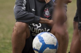 Dentinho durante o treino do Corinthians realizado esta manhã no Parque São Jorge. O próximo jogo do time será domingo, dia 23/05 no Pacaembu, contra o Fluminense, pela 3ª rodada do Campeonato Brasileiro 2010; São Paulo, Brasil