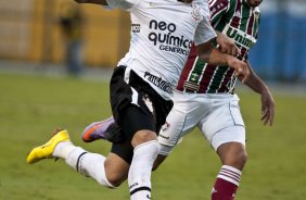 Dentinho e CArlinhos durante partida entre Corinthians x Fluminense válida pela 3ª rodada do Campeonato Brasileiro 2010, realizada no estádio do Pacaembu