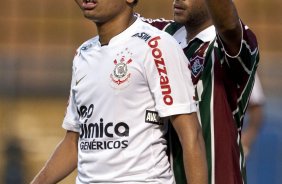 Dentinho e Carlinhos durante partida entre Corinthians x Fluminense vlida pela 3 rodada do Campeonato Brasileiro 2010, realizada no estdio do Pacaembu