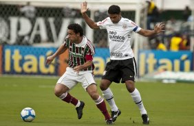 Fred e William durante partida entre Corinthians x Fluminense válida pela 3ª rodada do Campeonato Brasileiro 2010, realizada no estádio do Pacaembu