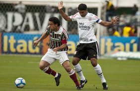 Fred e William durante partida entre Corinthians x Fluminense vlida pela 3 rodada do Campeonato Brasileiro 2010, realizada no estdio do Pacaembu