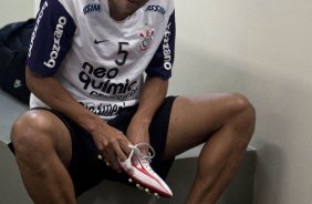 Souza nos vestiários antes da partida entre Corinthians x Fluminense válida pela 3ª rodada do Campeonato Brasileiro 2010, realizada no estádio do Pacaembu