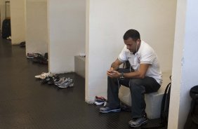 Iarley nos vestiários antes da partida entre Corinthians x Santos, válida pela 5ª rodada do Campeonato Brasileiro 2010, realizada no estádio do Pacaembu