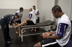 Jucilei nos vestiários antes da partida entre Corinthians x Santos, válida pela 5ª rodada do Campeonato Brasileiro 2010, realizada no estádio do Pacaembu