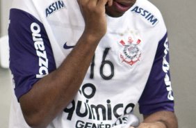 Jucilei nos vestiários antes da partida entre Corinthians x Santos, válida pela 5ª rodada do Campeonato Brasileiro 2010, realizada no estádio do Pacaembu