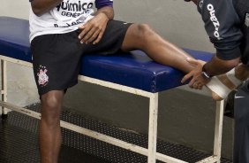 Jucilei nos vestiários antes da partida entre Corinthians x Santos, válida pela 5ª rodada do Campeonato Brasileiro 2010, realizada no estádio do Pacaembu
