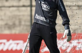 Julio Cesar durante treinamento do Corinthians, realizado esta manh no Parque So Jorge. O prximo jogo do time pelo Campeonato Brasileiro 2010, ser dia 14/07, contra o Cear no Castelo, em Fortaleza; So Paulo, Brasil