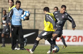 Defederico e Ralf durante treinamento do Corinthians, realizado esta manh no Parque So Jorge. O prximo jogo do time pelo Campeonato Brasileiro 2010, ser dia 14/07, contra o Cear no Castelo, em Fortaleza; So Paulo, Brasil