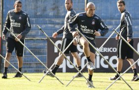 Julio Cesar durante treinamento do Corinthians, realizado esta manh no Parque So Jorge. O prximo jogo do time pelo Campeonato Brasileiro 2010, ser dia 14/07, contra o Cear no Castelo, em Fortaleza; So Paulo, Brasil