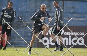 Julio Cesar durante treinamento do Corinthians, realizado esta manh no Parque So Jorge. O prximo jogo do time pelo Campeonato Brasileiro 2010, ser dia 14/07, contra o Cear no Castelo, em Fortaleza; So Paulo, Brasil