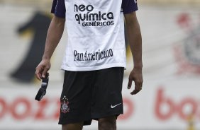Paulinho durante o treino do Corinthians realizado esta manhã no Parque São Jorge; o próximo jogo do time será quarta-feira, dia 14/07, contra o Ceará, no estádio Castelão, em Fortaleza pela 8ª rodada do Brasileirao 2010
