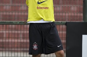 Paulo Andr durante o treino do Corinthians realizado esta manh no Parque So Jorge; o prximo jogo do time ser quarta-feira, dia 14/07, contra o Cear, no estdio Castelo, em Fortaleza pela 8 rodada do Brasileirao 2010