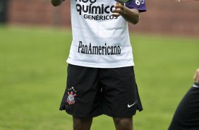 Elias durante o treino do Corinthians realizado esta tarde no Parque So Jorge; o prximo jogo do time ser quarta-feira, dia 14/07, contra o Cear, no estdio Castelo, em Fortaleza pela 8 rodada do Brasileirao 2010