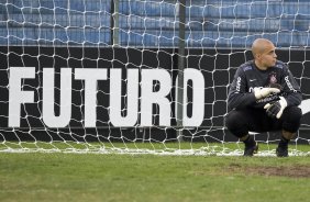 Julio Cesar durante o treino do Corinthians realizado esta tarde no Parque So Jorge; o prximo jogo do time ser quarta-feira, dia 14/07, contra o Cear, no estdio Castelo, em Fortaleza pela 8 rodada do Brasileirao 2010