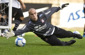 Julio Cesar durante o treino do Corinthians realizado esta tarde no Parque So Jorge; o prximo jogo do time ser quarta-feira, dia 14/07, contra o Cear, no estdio Castelo, em Fortaleza pela 8 rodada do Brasileirao 2010