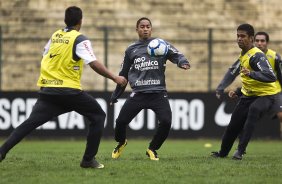 Durante o treino do Corinthians realizado esta manh no Parque So Jorge; o prximo jogo do time ser domingo, dia 18/07, contra o Atltico-MG, no estdio do Pacaembu, pela 9 rodada do Brasileirao 2010