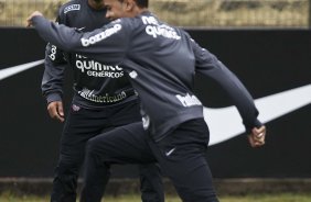 Durante o treino do Corinthians realizado esta manh no Parque So Jorge; o prximo jogo do time ser domingo, dia 18/07, contra o Atltico-MG, no estdio do Pacaembu, pela 9 rodada do Brasileirao 2010