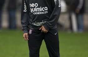 Durante o treino do Corinthians realizado esta manh no Parque So Jorge; o prximo jogo do time ser domingo, dia 18/07, contra o Atltico-MG, no estdio do Pacaembu, pela 9 rodada do Brasileirao 2010