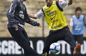 Durante o treino do Corinthians realizado esta manh no Parque So Jorge; o prximo jogo do time ser domingo, dia 18/07, contra o Atltico-MG, no estdio do Pacaembu, pela 9 rodada do Brasileirao 2010