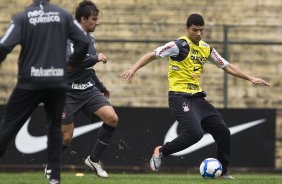 Durante o treino do Corinthians realizado esta manh no Parque So Jorge; o prximo jogo do time ser domingo, dia 18/07, contra o Atltico-MG, no estdio do Pacaembu, pela 9 rodada do Brasileirao 2010