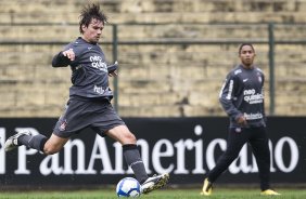 Durante o treino do Corinthians realizado esta manh no Parque So Jorge; o prximo jogo do time ser domingo, dia 18/07, contra o Atltico-MG, no estdio do Pacaembu, pela 9 rodada do Brasileirao 2010