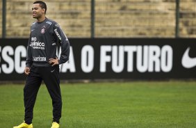 Durante o treino do Corinthians realizado esta manh no Parque So Jorge; o prximo jogo do time ser domingo, dia 18/07, contra o Atltico-MG, no estdio do Pacaembu, pela 9 rodada do Brasileirao 2010