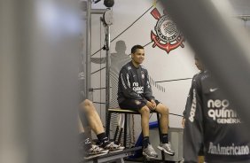 Dentinho durante o treino do Corinthians, realizado esta manh no Parque So Jorge. O prximo jogo do time, ser domingo, dia 01/08, contra o Palmeiras, no estdio do Pacaembu, pela 12. a rodada do Brasileiro 2010