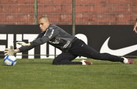 Julio Cesar durante o treino do Corinthians, realizado esta manh no Parque So Jorge. O prximo jogo do time, ser domingo, dia 01/08/2010, contra o Palmeiras, no estdio do Pacaembu, pela 12. a rodada do Brasileiro 2010