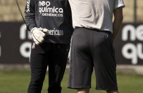 Julio Cesar durante o treino do Corinthians, realizado esta manh no Parque So Jorge. O prximo jogo do time, ser domingo, dia 01/08/2010, contra o Palmeiras, no estdio do Pacaembu, pela 12. a rodada do Brasileiro 2010