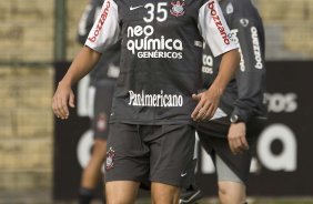 Paulo Andr durante o treino do Corinthians, realizado esta manh no Parque So Jorge. O prximo jogo do time, ser domingo, dia 01/08/2010, contra o Palmeiras, no estdio do Pacaembu, pela 12. a rodada do Brasileiro 2010