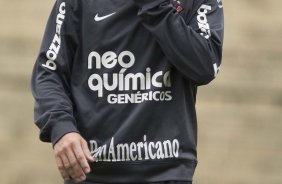 Bruno Cesar durante o treino do Corinthians, realizado esta manh no Parque So Jorge. O prximo jogo da equipe, ser domingo, dia 15/08/2010, contra o Ava, no estdio da Ressacada, em Florianopolis, pela 14. a rodada do Campeonato Brasileiro de 2010