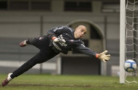 Julio Cesar durante o treino do Corinthians, realizado esta manh no Parque So Jorge. O prximo jogo da equipe, ser domingo, dia 15/08/2010, contra o Ava, no estdio da Ressacada, em Florianopolis, pela 14. a rodada do Campeonato Brasileiro de 2010