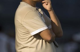 Adilson Batista durante o treino do Corinthians contra um time sub-18, realizado esta tarde no Parque So Jorge. O prximo jogo da equipe, ser domingo, dia 15/08/2010, contra o Ava, no estdio da Ressacada, em Florianopolis, pela 14. a rodada do Campeonato Brasileiro de 2010