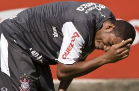 Jucilei durante o treino do Corinthians, realizado esta manh no Parque So Jorge. O prximo jogo da equipe, ser amanh, quarta-feira, dia 25/08, contra o Cruzeiro, no estdio Joo Havelange, em Uberlandia, pela 16. a rodada do Campeonato Brasileiro de 2010