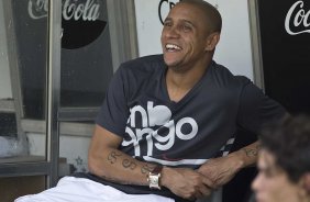 Roberto Carlos durante o treino do Corinthians, realizado esta manh no Parque So Jorge. O prximo jogo da equipe, ser domingo, dia 29/08, contra o Vitoria/BA, no estdio do Pacaembu, pela 17. a rodada do Campeonato Brasileiro de 2010