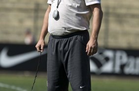Adilson Batista durante o treino do Corinthians, realizado esta manh no Parque So Jorge. O prximo jogo da equipe, ser amanh, sbado, dia 04/09, contra o Goias/GO, no estdio do Pacaembu, pela 19. a rodada do Campeonato Brasileiro de 2010