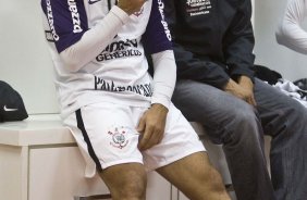Iarley nos vestirios antes da partida entre Atltico-PR x Corinthians, vlida pela 20 rodada do Campeonato Brasileiro de 2010, serie A, realizada esta noite no estdio da Arena da Baixada, em Curitiba