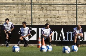 Jogadores durante o treino do Corinthians, realizado esta tarde no Parque So Jorge. O prximo jogo da equipe, ser sbado, dia 11/09, contra o Grmio, no Pacaembu, pela 21. a rodada do Campeonato Brasileiro de 2010