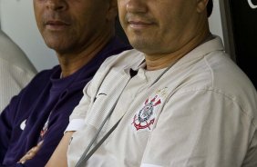 Os tcnicos Adilson Batista e Jos Augusto, do Corinthians sub-18, durante o treino do Corinthians, realizado esta tarde no Parque So Jorge. O prximo jogo da equipe, ser sbado, dia 11/09, contra o Grmio, no Pacaembu, pela 21. a rodada do Campeonato Brasileiro de 2010