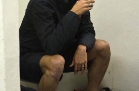 Leandro Castn nos vestirios antes da partida entre Corinthians x Grmio/Presidente Prudente, vlida pela 23 rodada do Campeonato Brasileiro de 2010, serie A, realizada esta noite no estdio do Pacaembu