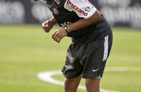 Dentinho durante o treino do Corinthians, realizado esta manh no CT Joaquim Grava, no Parque Ecolgico do Tiete. O prximo jogo da equipe, ser amanh, quarta-feira, dia 06/10, contra o Atltico-MG, na Arena do Jacar em Sete Lagoas/MG, pela 28. a rodada do Campeonato Brasileiro de 2010