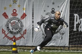 Julio Cesar durante o treino do Corinthians, realizado esta manh no CT Joaquim Grava, no Parque Ecolgico do Tiete. O prximo jogo da equipe, ser domingo dia 10/10, contra o Atltico-GO, no Pacaembu, pela 29. a rodada do Campeonato Brasileiro de 2010