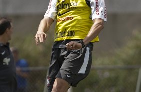 Leandro Castn durante o treino do Corinthians, realizado esta manh no CT Joaquim Grava, no Parque Ecolgico do Tiete. O prximo jogo da equipe, ser domingo dia 10/10, contra o Atltico-GO, no Pacaembu, pela 29. a rodada do Campeonato Brasileiro de 2010